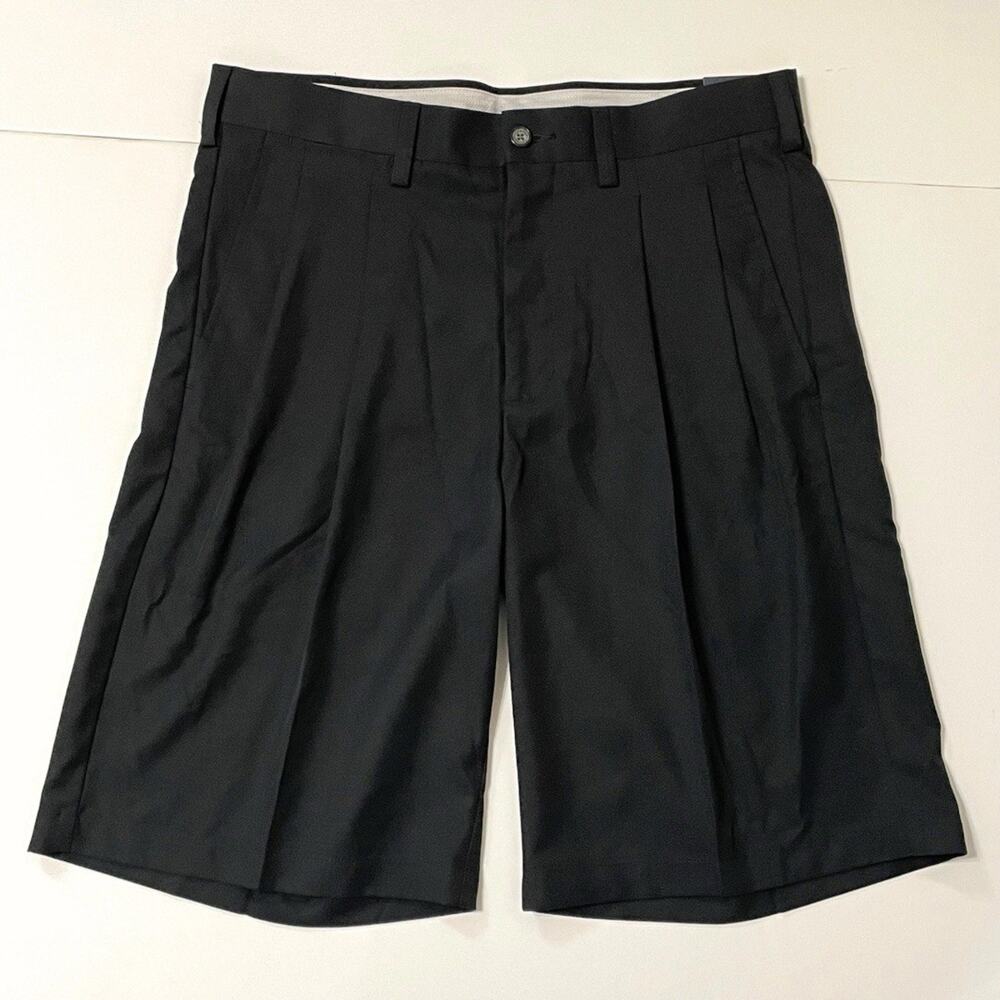 Callaway C-Tech Golf Shorts Men’s 32 Black Pleat Front Classic 11” Inseam NEW